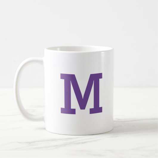 Minimal moderner klassischer Lila Anfangsbuchstabe Kaffeetasse (Links)