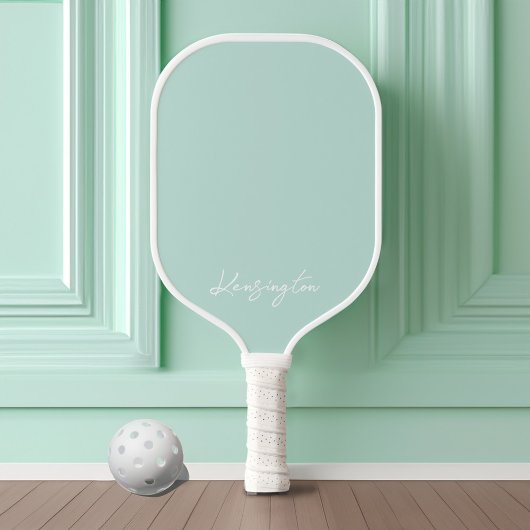 Minimal moderner Mint Stilvoller Script-Individuel Pickleball Schläger