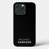 Minimal moderner Monogramm Schwarz Case-Mate iPhone Hülle (Rückseite)