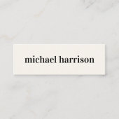 Minimal moderner QR-Code-Creme Mini Visitenkarte (Vorderseite)