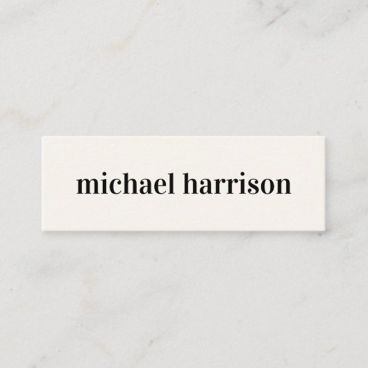 Minimal moderner QR-Code-Creme Mini Visitenkarte (Vorderseite)