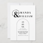 Minimal moderner QR Code Einfache Hochzeit Einladung (Vorderseite)