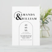 Minimal moderner QR Code Einfache Hochzeit Einladung (Stehend Vorderseite)