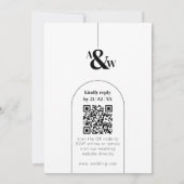 Minimal moderner QR Code Einfache Hochzeit Einladung (Rückseite)