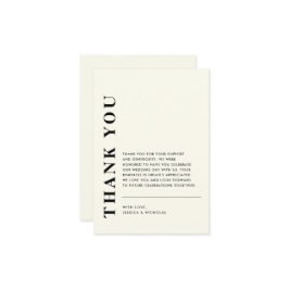 Minimal moderner QR-Code Elegante Hochzeit Dankeskarte