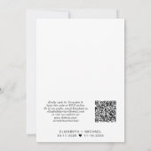 Minimal moderner QR-Code Hochzeitsempfang Ankündigung (Rückseite)