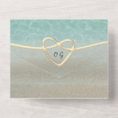 Minimal moderner Strand versammelt sich in einer E All In One Einladung (Rückseite)