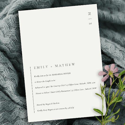 Minimal Modernes Abendessen mit Schwarz-weißer Pro Dankeskarte