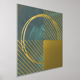 Minimal Modernes Abstraktes Grünes Gold Foliendrucke