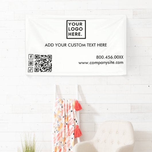 Minimal Modernes Add-Logo Social Media Event Vinyl Banner (Insitu)
