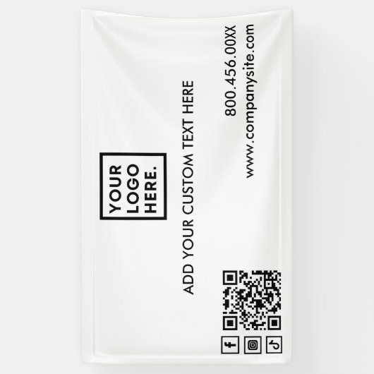 Minimal Modernes Add-Logo Social Media Event Vinyl Banner (Vertikal)