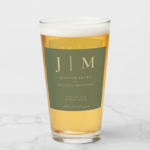 Minimal Modernes Alter und Gold Einfache Hochzeit Glas