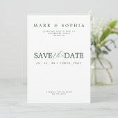 Minimal modernes altes Geld Save the Date (Stehend Vorderseite)