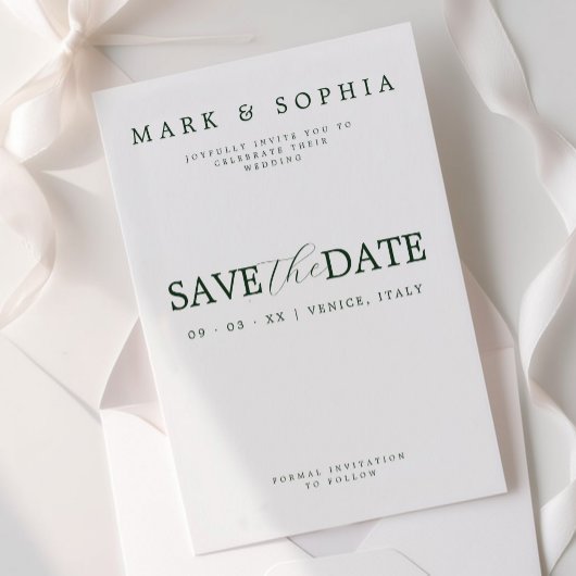 Minimal modernes altes Geld Save the Date