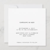 Minimal Modernes Art Déco Hochzeitstag (Rückseite)