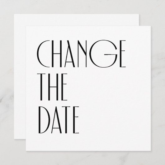 Minimal Modernes Art Déco Hochzeitstag Einladung (Vorne/Hinten)