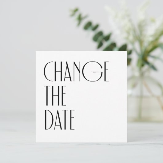 Minimal Modernes Art Déco Hochzeitstag Einladung (Stehend Vorderseite)