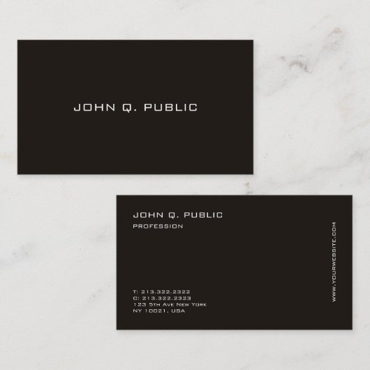 Minimal Modernes Beruflich Schwarzes Einfach Visitenkarte (Vorne/Hinten)