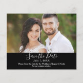 Minimal Modernes Black Chic Foto Save the Date (Vorderseite)