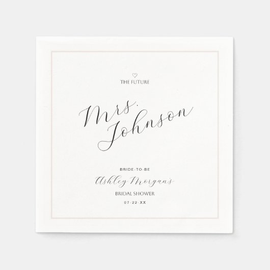 Minimal Modernes Brautparty Napkin | Zukünftige Fr Serviette (Vorderseite)