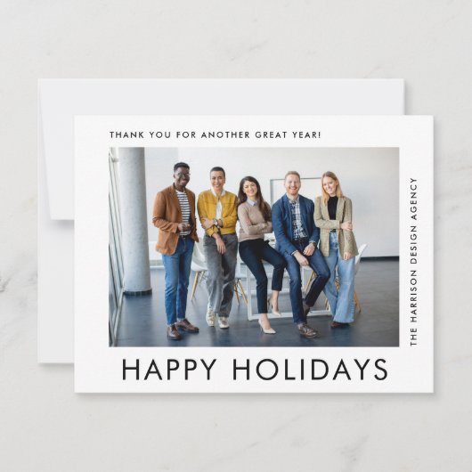 Minimal Modernes Business Foto Weihnachten im Unte (Vorderseite)