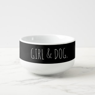 Minimal modernes Dog Girl-Geschenk Große Suppentasse