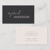 Minimal Modernes einfaches Schwarz-Rosa-Script Visitenkarte (Vorne/Hinten)