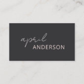 Minimal Modernes einfaches Schwarz-Rosa-Script Visitenkarte (Vorderseite)