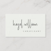 Minimal Modernes einfaches Schwarz-Weiß-Script Visitenkarte (Vorderseite)