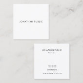 Minimal Modernes, einfaches Template Beruflich Quadratische Visitenkarte (Vorne/Hinten)