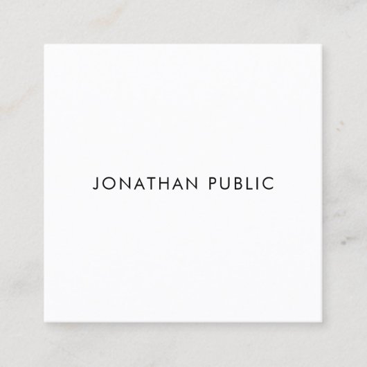Minimal Modernes, einfaches Template Beruflich Quadratische Visitenkarte (Vorderseite)