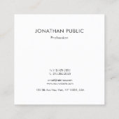 Minimal Modernes, einfaches Template Beruflich Quadratische Visitenkarte (Rückseite)