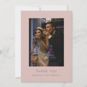 Minimal Modernes, elegantes Dusty Blush Wedding Fo Dankeskarte (Vorderseite)