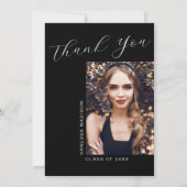 Minimal Modernes, elegantes Script 1 Foto Abschlus Dankeskarte (Vorderseite)