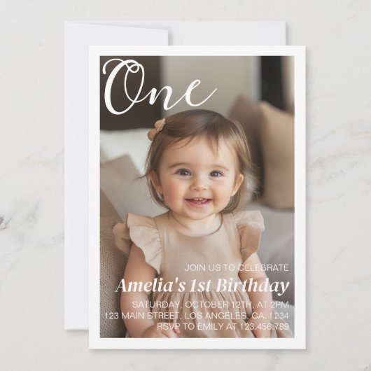 Minimal Modernes Foto Einladung (Vorderseite)