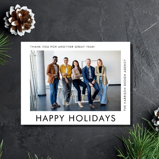 Minimal Modernes Foto Firmenweihnachtsfest Feiertagspostkarte