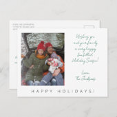 Minimal modernes Foto für den Handwriting-Urlaub Postkarte (Vorne/Hinten)