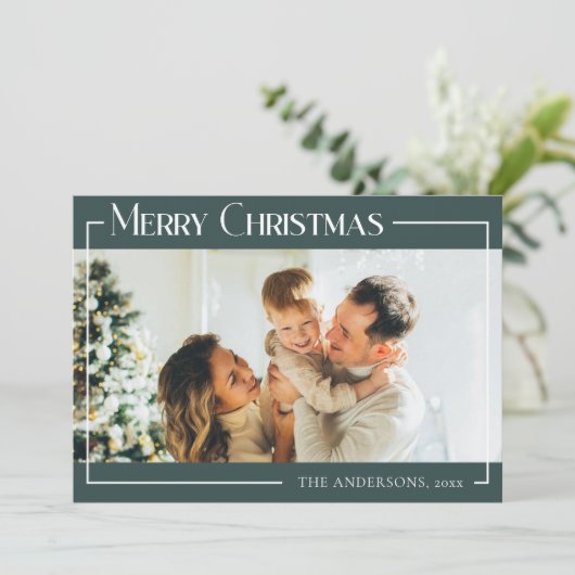 Minimal Modernes Foto für die Familie Weihnachten (Stehend Vorderseite)