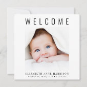 Minimal Modernes Foto Geburt Ankündigung (Vorderseite)