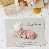 Minimal Modernes Foto Geburt Ankündigung