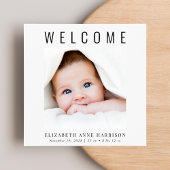 Minimal Modernes Foto Geburt Ankündigung