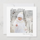 Minimal Modernes Foto Happy Holidays Feiertagskarte (Vorderseite)