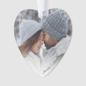 Minimal Modernes Foto Herz Ornament (Vorderseite)