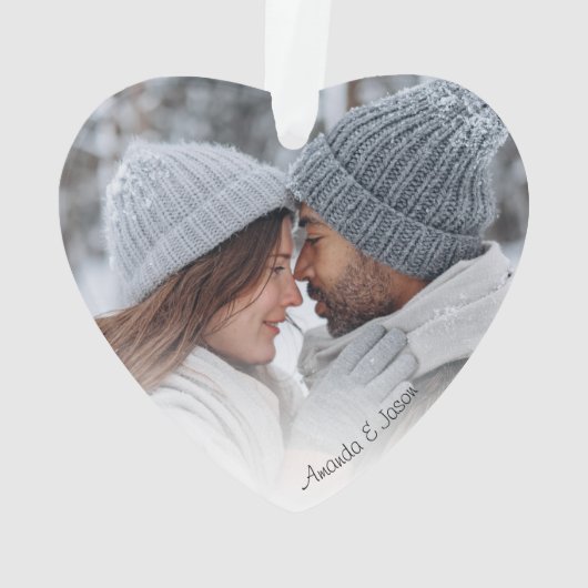 Minimal Modernes Foto Herz Ornament (Rückseite)