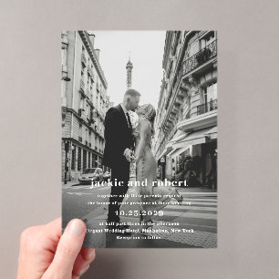Minimal Modernes Foto Hochzeit Acryleinladungen