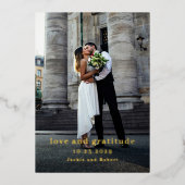 Minimal Modernes Foto Hochzeit Danke-Card Folieneinladung (Vorderseite)