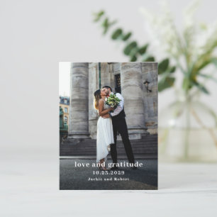 Minimal Modernes Foto Hochzeit Dankeskarte
