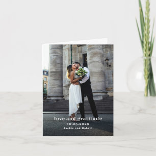 Minimal Modernes Foto Hochzeit Dankeskarte