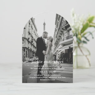Minimal Modernes Foto Hochzeit Einladung