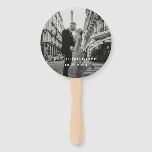 Minimal Modernes Foto Hochzeit Fächer (Vorderseite)